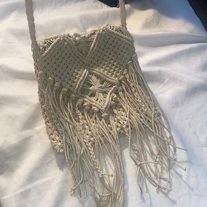 Boho knit crossbody bag